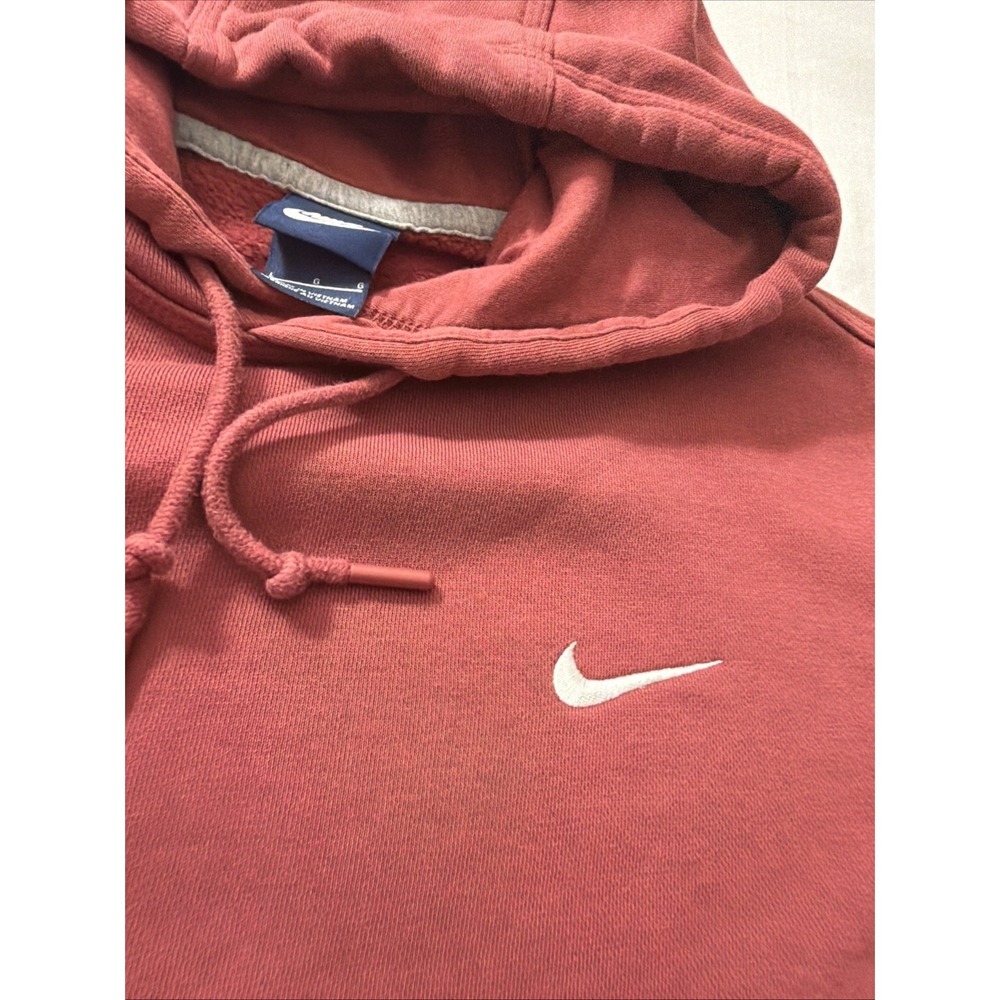Nike Pullover Hoodie Maroon Red Embroidered Swoosh Cotton Blend Size Large Gym - Picture 5 of 16